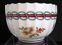 Chelsea Derby gold anchor mark antique porcelain bowl front view thumbnail link