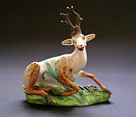 DERBY ENGLISH PORCELAIN 'N' PATTERN NUMBER ANIMAL FIGURE THE STAG C.1790-1810