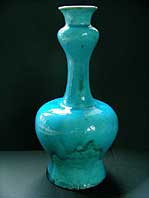 RARE VICTORIAN ART POTTERY PERSIAN BLUE CRACKLE GLAZE VASE MAW AND CO C.1874-95