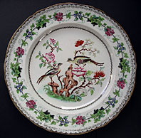 MINTON STAFFORDSHIRE RARE IRONSTONE POTTERY CHINOISERIE FANCY BIRDS PLATE, PATTERN NO. 4401 C.1836-41