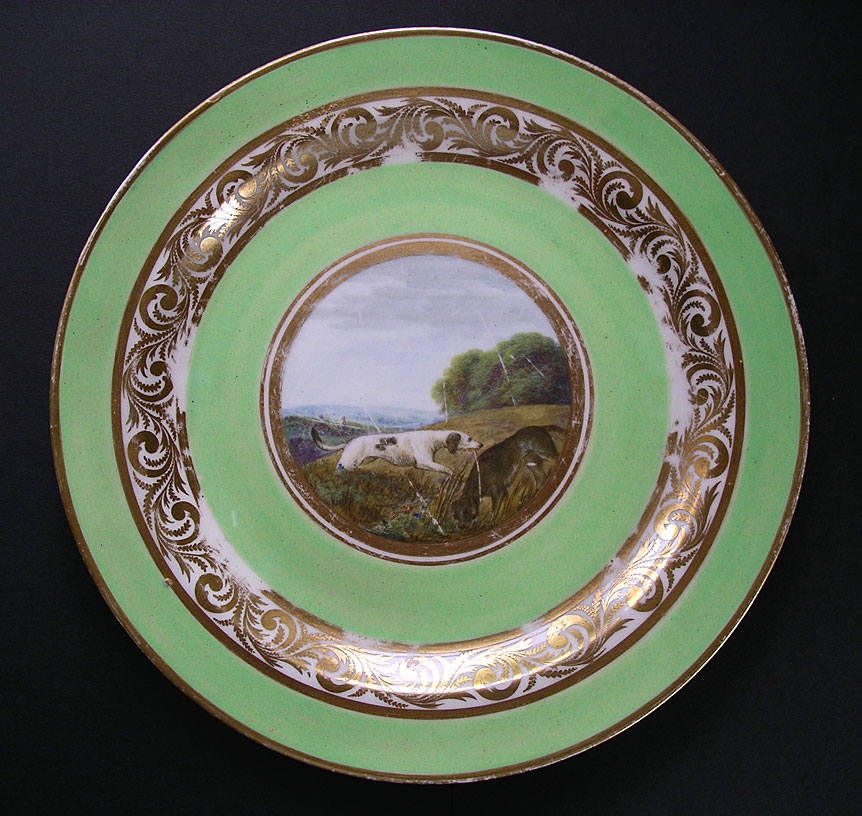 Derby porcelain Animal Service pattern 268 plate painting attributed to John Brewer c.1790