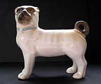 antique pottery image - FINE PAIR OF MEISSEN STYLE PUG DOG FIGURES - GERMAN DRESDEN-MEISSEN PORCELAIN C.1885