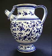 antique pottery image - RARE DUTCH DELFT BLUE & WHITE MAIOLICA SYRUP JAR (WET DRUG JAR) C.1675