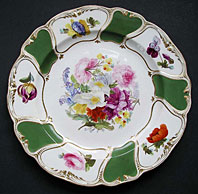 antique pottery image - DERBY PORCELAIN TROTTER SERVICE PATTERN HAND PAINTED CABINET PLATE ATTRIBUTED TO MOSES WEBSTER C.1820-25