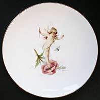 antique pottery image - ENGLISH PORCELAIN VICTORIAN ARTIST ANTON BOULLEMIER: SIGNED HAND PAINTED FIGURE STUDY FAIRY CHILD ON A STAFFORDSHIRE MINTON PLATE C.1872