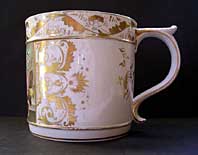 antique pottery image - FINE REGENCY ENGLISH PORCELAIN DERBY PORTER MUG, PAINTED FLORAL GROUP, ATTRIBUTED TO EDWIN STEELE C.1820