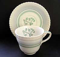 ART DECO STYLE GRAY'S POTTERY DECORATORS TREE PATTERN CUP AND SAUCER C.1955